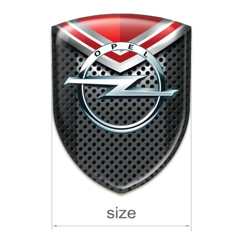 Opel Domed Emblem Racing Edition Black with red Element 