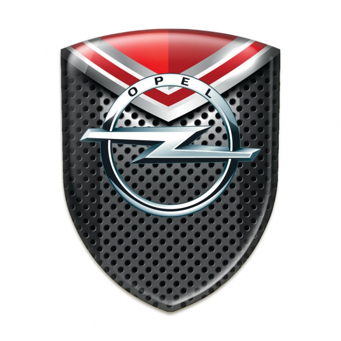 Opel Domed Emblem Racing Edition Black with red Element 