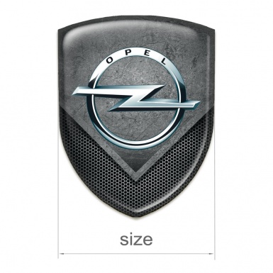 Opel Domed Emblem Scratched stone with Mesh Design 