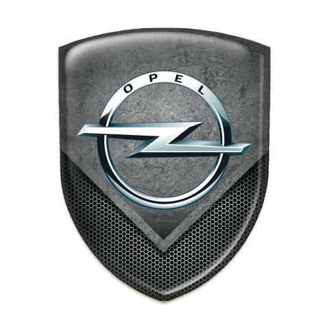 Opel Domed Emblem Scratched stone with Mesh Design 