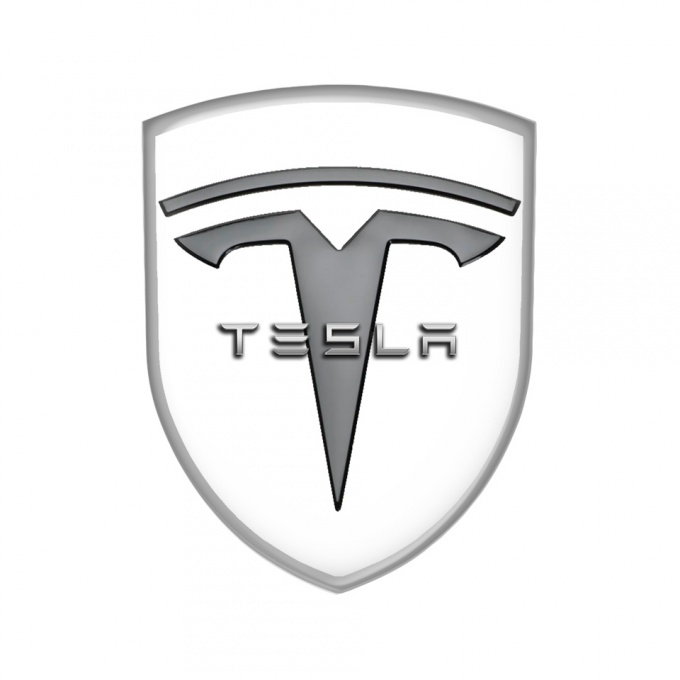 Tesla Shield Emblem Silicone White Grey Edition