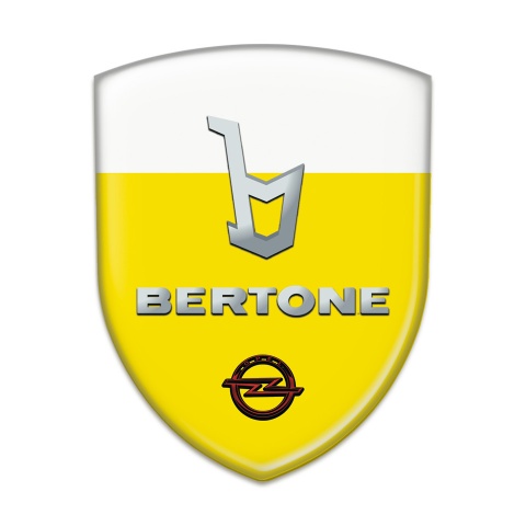Opel Bertone Silicone Car Decal Badge Yellow White Version 