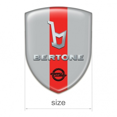 Opel Bertone Auto Emblem Grey with Red Ribbon Version 