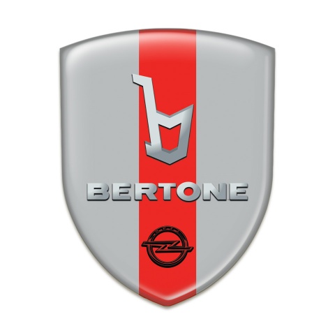 Opel Bertone Auto Emblem Grey with Red Ribbon Version 
