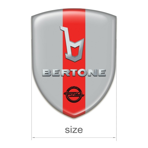 Opel Bertone Auto Emblem Grey with Red Ribbon Version 