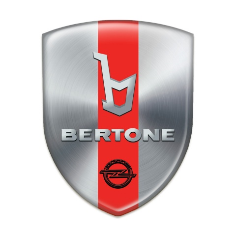 Opel Bertone Emblem Badge Logo Silver with Red Ribbon Version 
