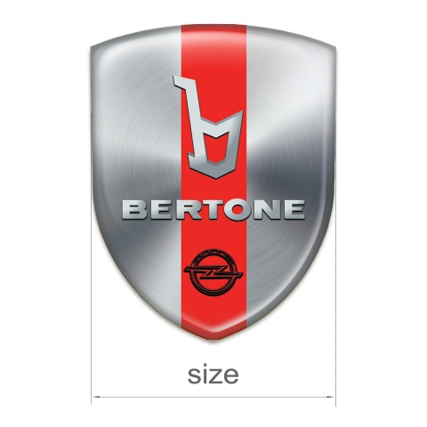 Opel Bertone Emblem Badge Logo Silver with Red Ribbon Version 