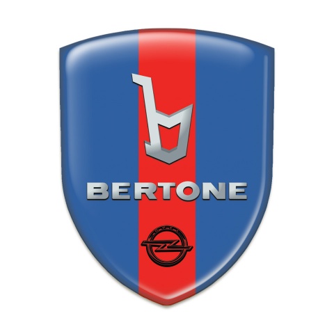 Opel Bertone Tuning Emblem Blue with Red Ribbon Version 
