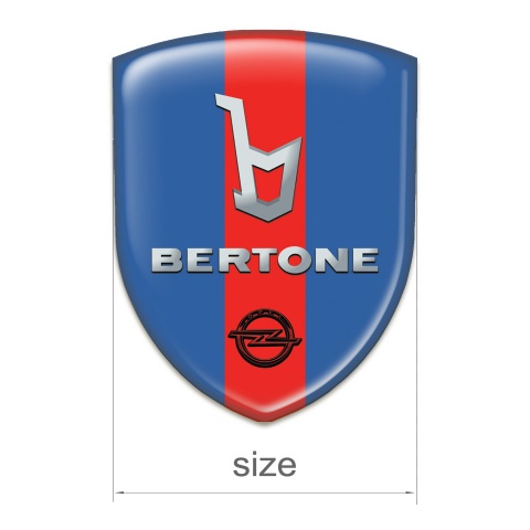 Opel Bertone Tuning Emblem Blue with Red Ribbon Version 