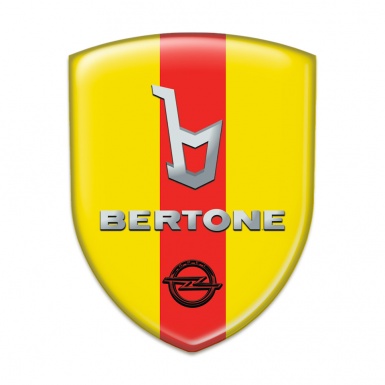 Opel Bertone Domed Emblem Yellow with Red Ribbon Version 