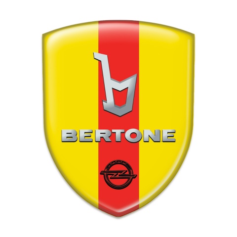 Opel Bertone Domed Emblem Yellow with Red Ribbon Version 