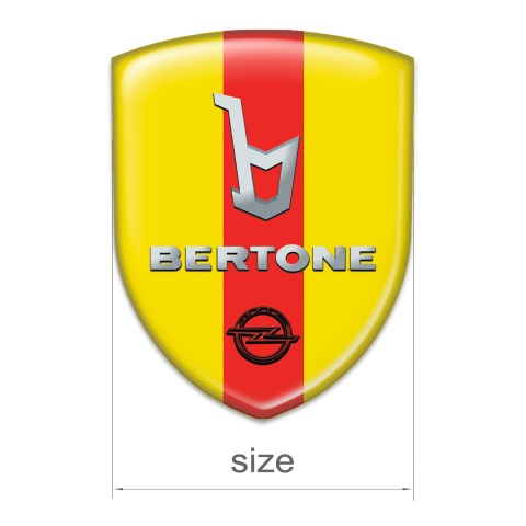 Opel Bertone Domed Emblem Yellow with Red Ribbon Version 