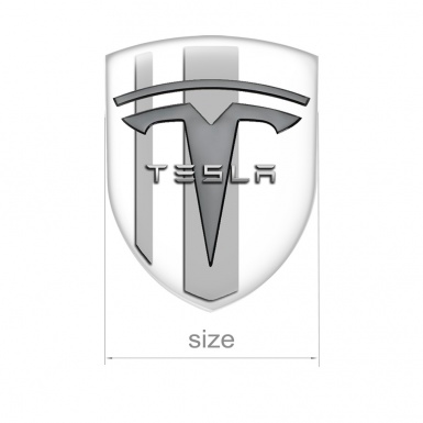 Tesla Shield Emblem Silicone White Grey Line Edition