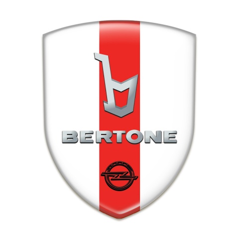 Opel Bertone Silicone Emblem White with Red Ribbon Version 