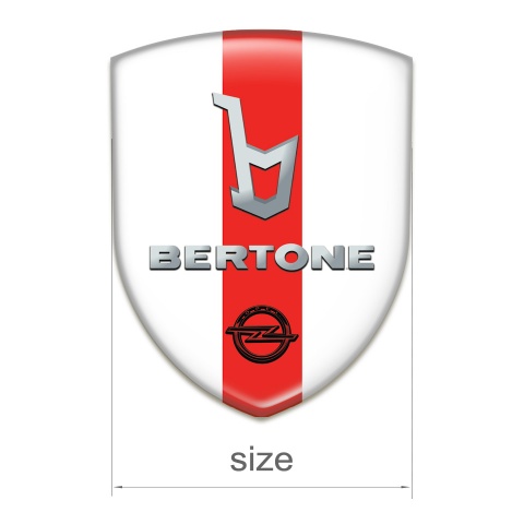 Opel Bertone Silicone Emblem White with Red Ribbon Version 