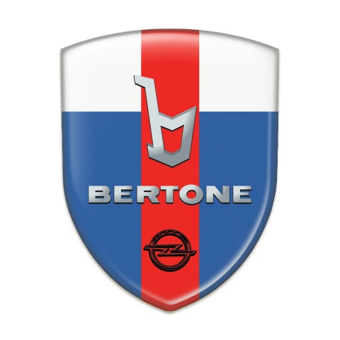 Opel Bertone 3D Gel Emblem Blue White with red Ribbon Version 
