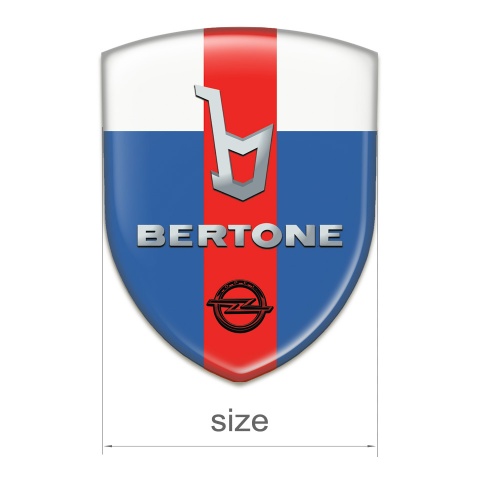 Opel Bertone 3D Gel Emblem Blue White with red Ribbon Version 