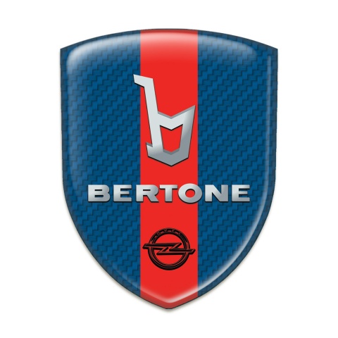 Opel Bertone Tuning Badge navy Blue carbon with Red Ribbon 