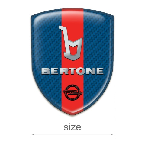 Opel Bertone Tuning Badge navy Blue carbon with Red Ribbon 