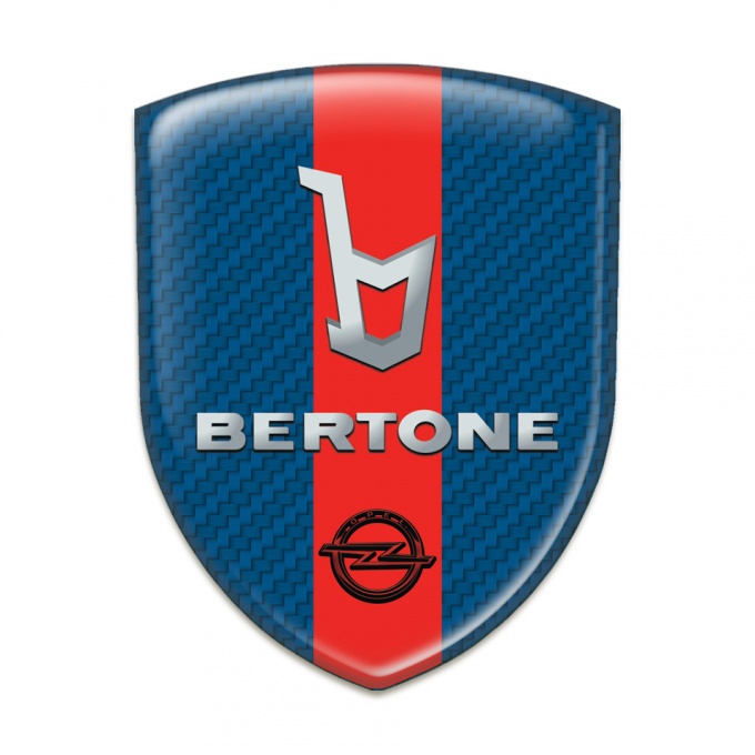 Opel Bertone Tuning Badge navy Blue carbon with Red Ribbon 