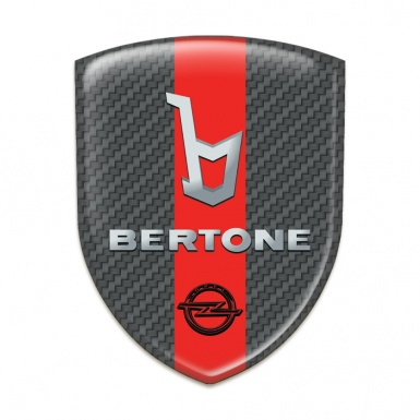 Opel Bertone Car Accessories Badge carbon with Red Ribbon 