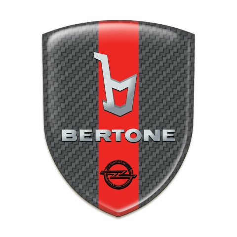 Opel Bertone Car Accessories Badge carbon with Red Ribbon 