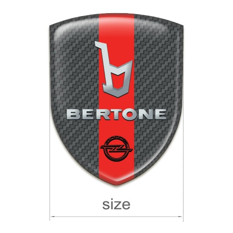 Opel Bertone Car Accessories Badge carbon with Red Ribbon 