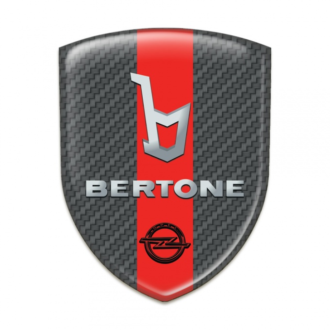 Opel Bertone Car Accessories Badge carbon with Red Ribbon 