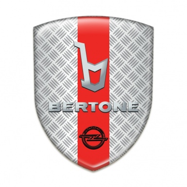 Opel Bertone Self Adhesive Car logo Emblem Mesh Efffect Red Ribbon Style 