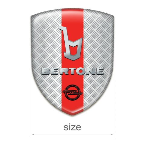 Opel Bertone Self Adhesive Car logo Emblem Mesh Efffect Red Ribbon Style 