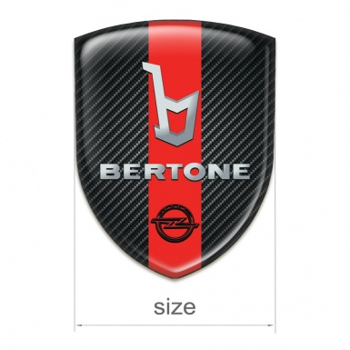 Opel Bertone Car Interior Badge Dark Carbon Red Ribbon style 