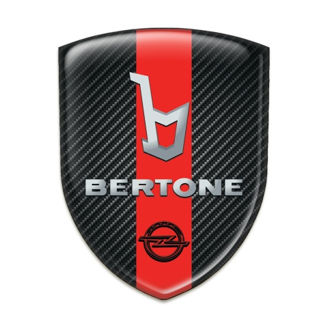 Opel Bertone Car Interior Badge Dark Carbon Red Ribbon style 
