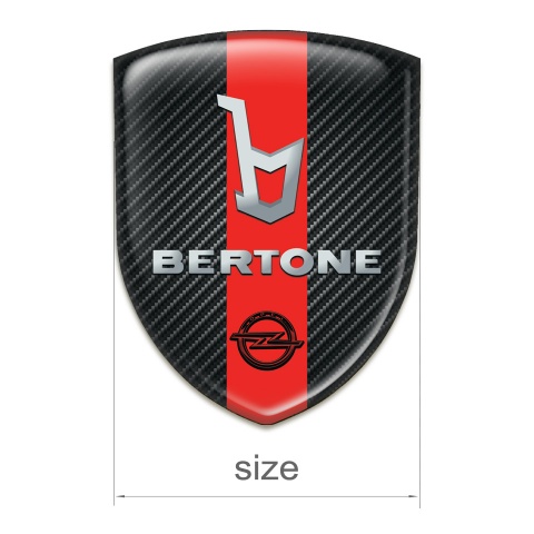 Opel Bertone Car Interior Badge Dark Carbon Red Ribbon style 