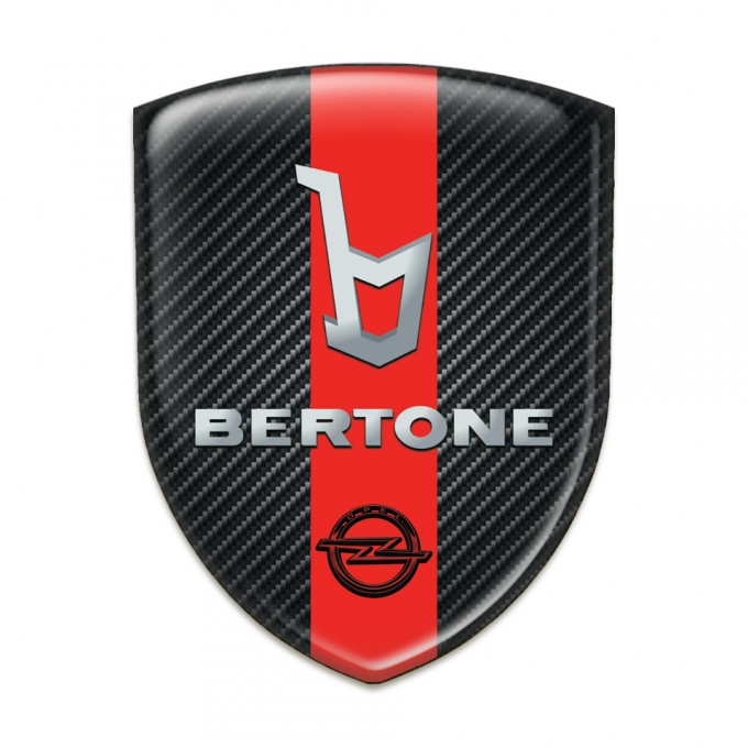Opel Bertone Car Interior Badge Dark Carbon Red Ribbon style 
