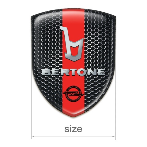 Opel Bertone Auto Emblem Perforated Steel with Red Ribbon Style 