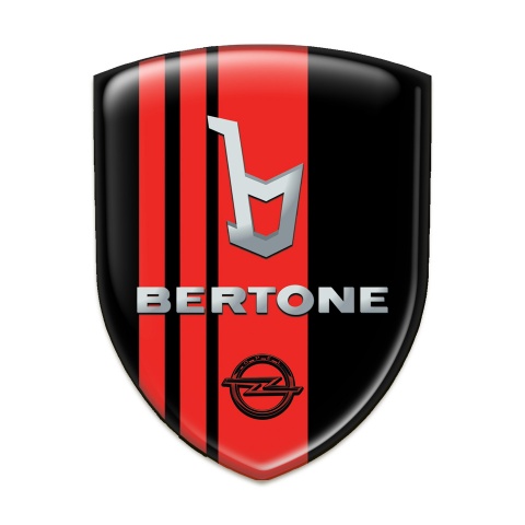 Opel Bertone Emblem Badge Logo Black with Red tapes decoration 