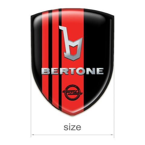 Opel Bertone Emblem Badge Logo Black with Red tapes decoration 
