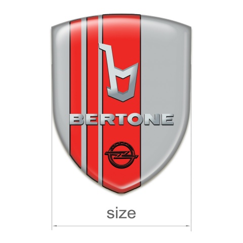 Opel Bertone Tuning Emblem Grey with Red Tapes Decoration 