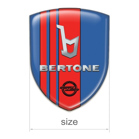Opel Bertone Domed Emblem Blue with Red tapes Decoration 