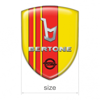 Opel Bertone Silicone Emblem Yellow with Red Tapes Decoration 