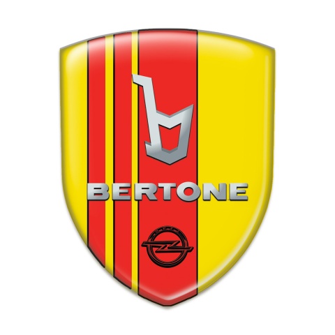 Opel Bertone Silicone Emblem Yellow with Red Tapes Decoration 