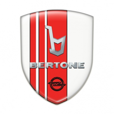 Opel Bertone Resin Sticker White with Red Tapes Decoration 