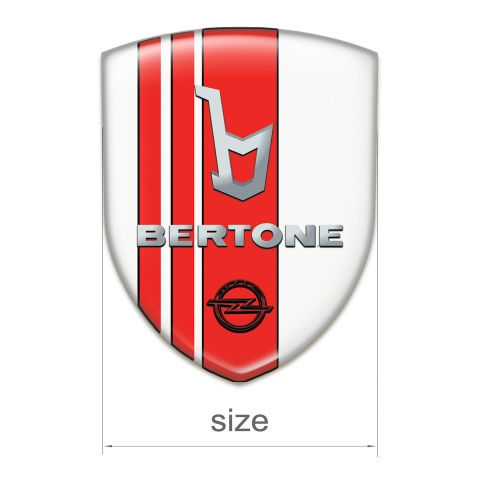 Opel Bertone Resin Sticker White with Red Tapes Decoration 
