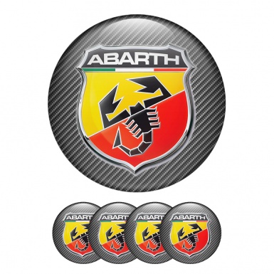 Fiat Abarth  Center Hub Dome Stickers Dark Gray 3d