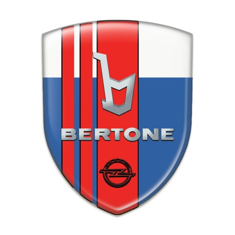 Opel Bertone Tuning Badge  Blue White with Red Tapes Decoration 