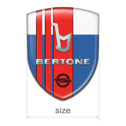 Opel Bertone Tuning Badge  Blue White with Red Tapes Decoration 