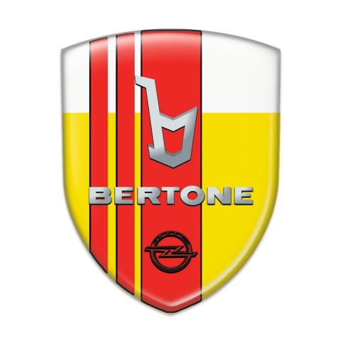 Opel Bertone Car Accessories Badge Yellow White with Red Tapes decoration 