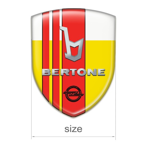 Opel Bertone Car Accessories Badge Yellow White with Red Tapes decoration 