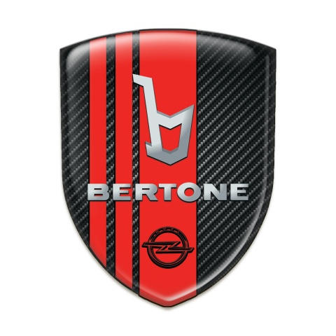 Opel Bertone Car Interior Badge dark Carbon with Red Tapes Decoration 