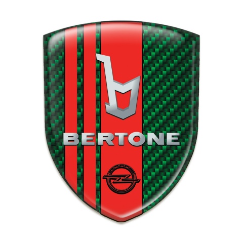 Opel Bertone Silicone Car Decal Badge Green carbon with Red Tapes Decoration 